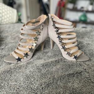 Katy Perry Collections Silver Star Strappy Heels